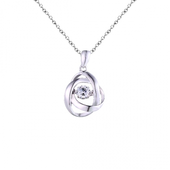 925 Pure Silver Dancing Jewelry Necklace with Female four-leaf Clover Pendant